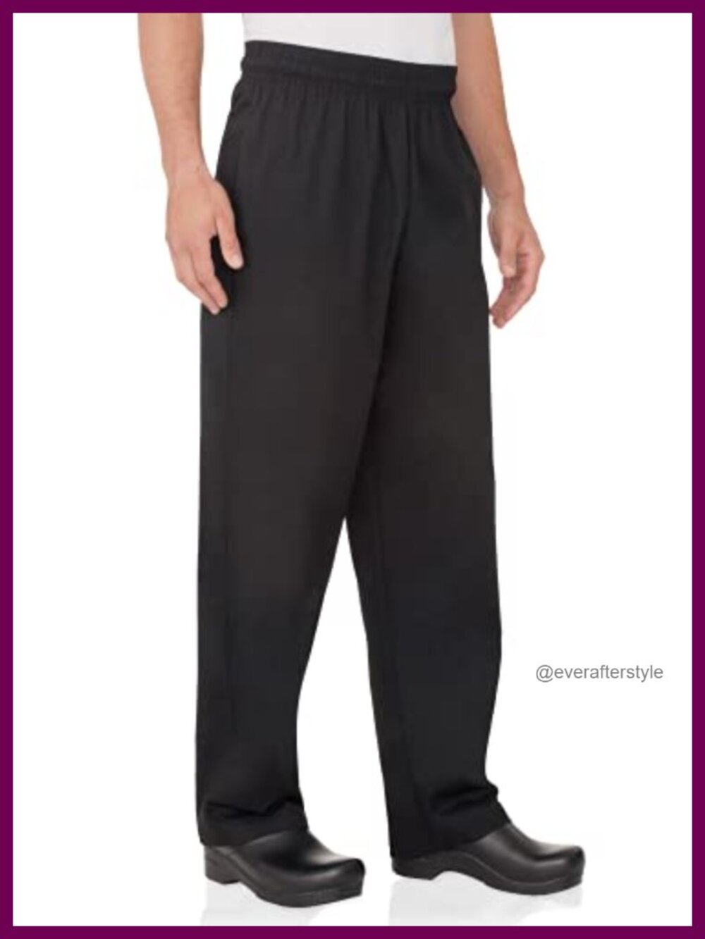 Men's Baggy Chef Pants Lightweight Breathable Tapered Leg Drawstring Work